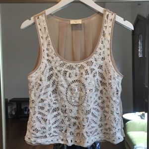 Anthropologie | Sheer, Lace, Sleeveless Top - Sz M